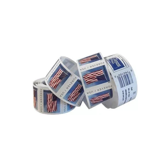 Flag Forever Stamps – 50 Rolls Coil (Self-Adhesive) – 5000 Stamps
