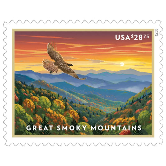 2023 $28.75 Great Smoky Mountains Scenic Landscape, Priority Mail Express Rate