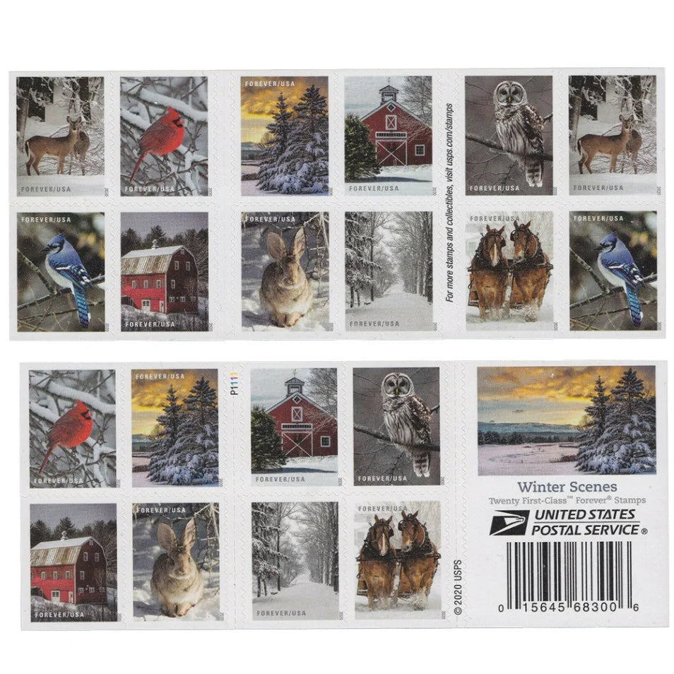 Forever Stamps 2020 Winter Scenes – Seasonal Celebration, First-Class Postage