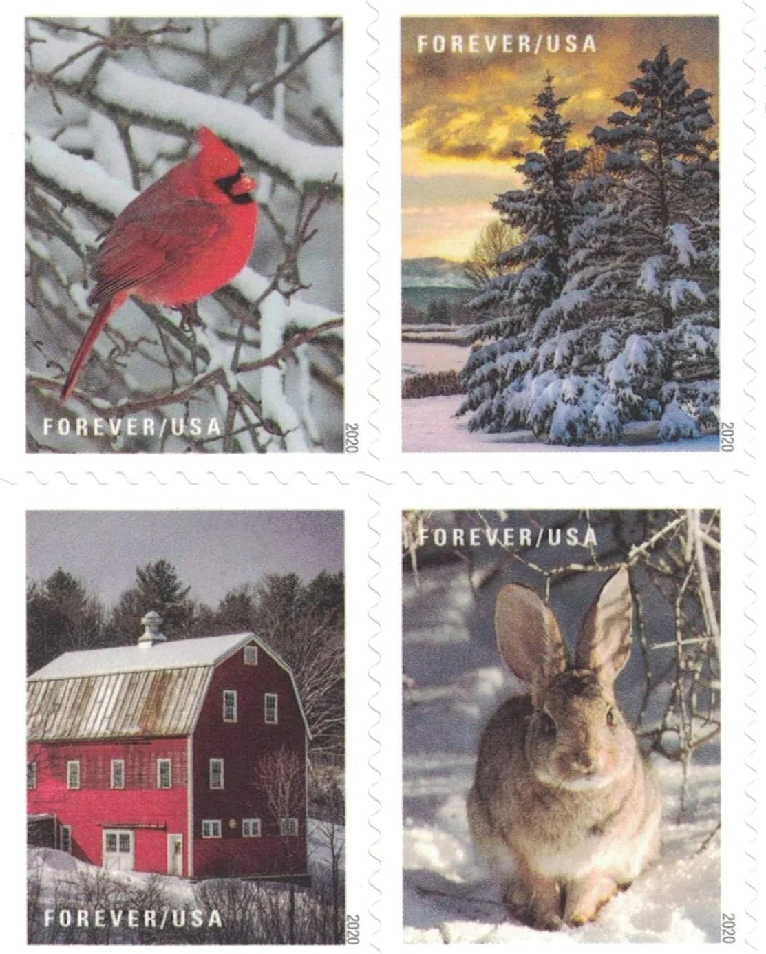 Forever Stamps 2020 Winter Scenes – Seasonal Celebration, First-Class Postage