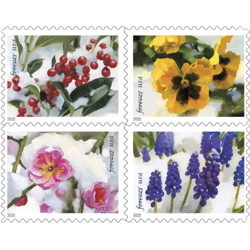 Forever Stamps 2022 Snowy Beauty – Winter Nature Collection, First-Class Postage