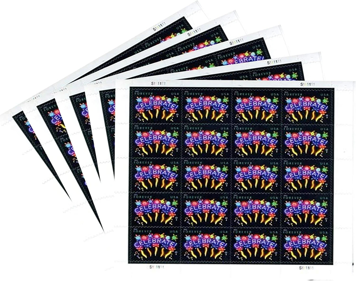 Forever Stamps 2015 Neon Celebrate – Festive Greetings, First-Class Postage