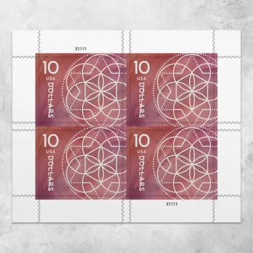 $10 Stamps 2023 Floral Geometry – Art Collection, High Value Postage