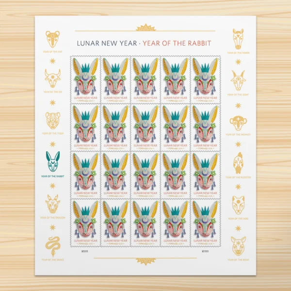 Forever Stamps 2023 Lunar New Year – Year of the Rabbit, Holiday Celebration, First-Class Postage