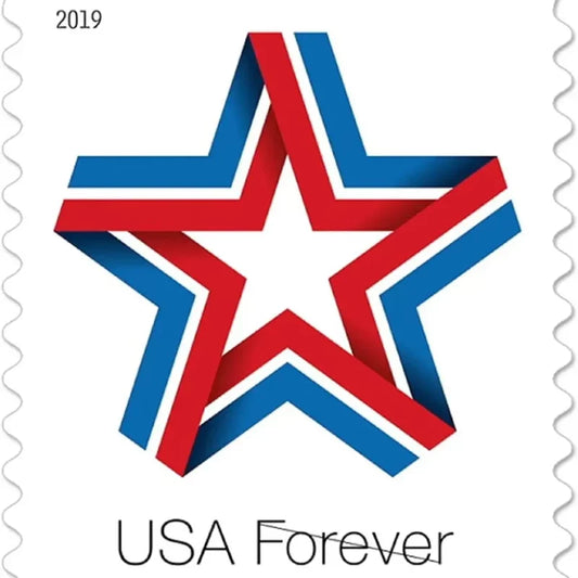Forever Stamps 2019 Star Ribbon – Patriotic Symbol, First-Class Postage