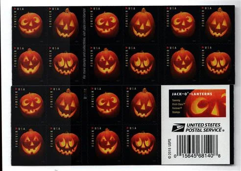 Forever Stamps 2016 Jack-O’-Lanterns – Halloween Holiday, First-Class Postage