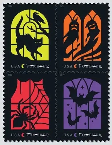 Forever Stamps 2019 Spooky Silhouettes – Halloween Holiday, First-Class Postage