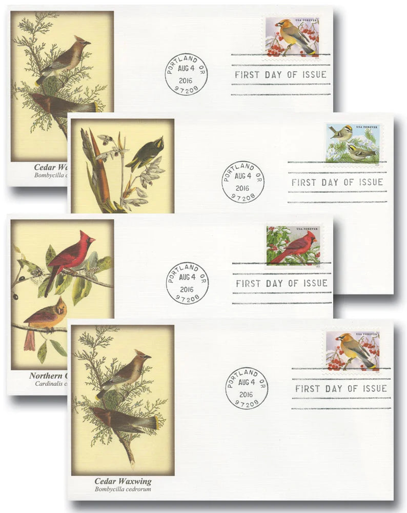 Forever Stamps 2016 Songbirds in Snow – Seasonal Wildlife, First-Class Postage