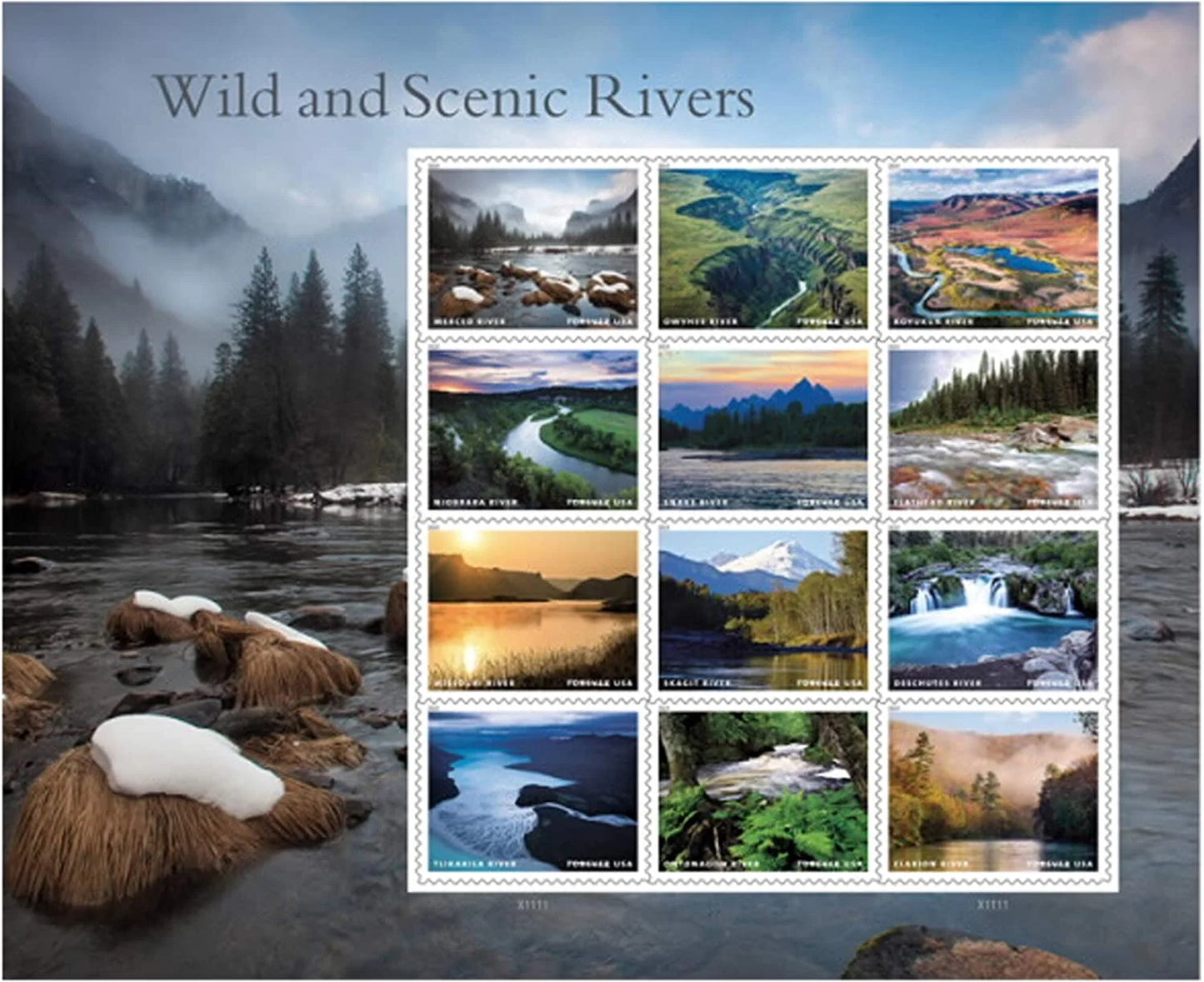 Forever Stamps 2019 Wild and Scenic Rivers – Natural Beauty Series, First-Class Postage