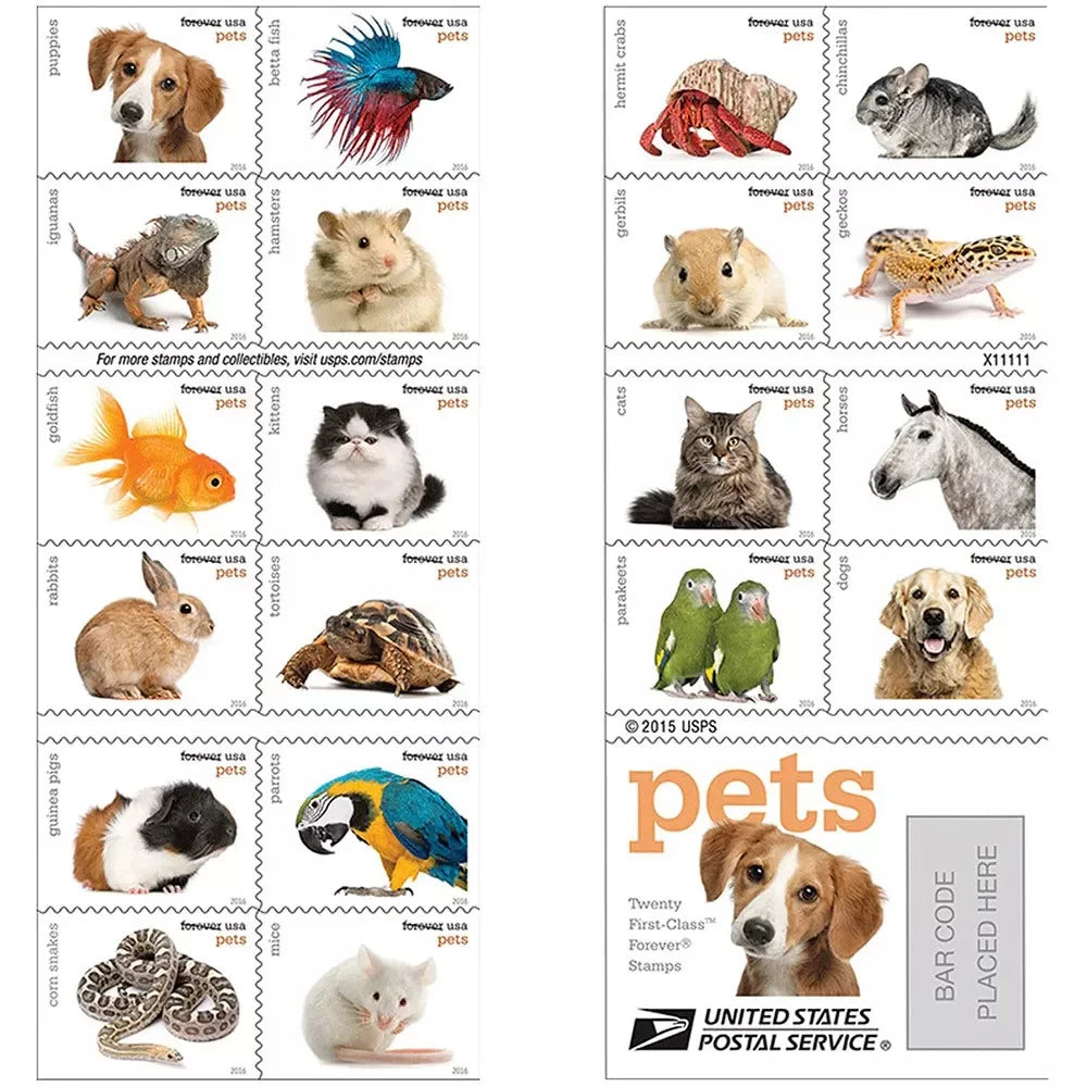 Forever Stamps 2016 Pets – Animal Companions (Puppies), First-Class Postage