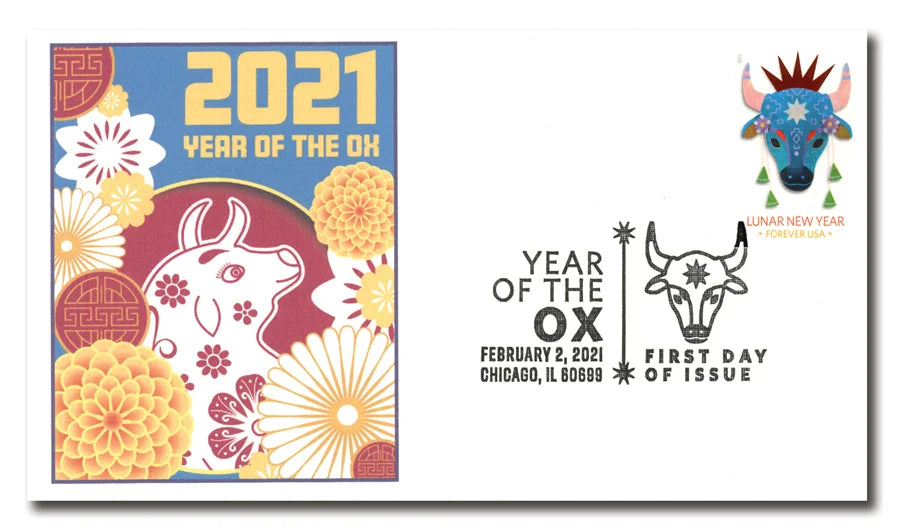 Forever Stamps 2021 Lunar New Year – Year of the Ox, Holiday Celebration, First-Class Postage