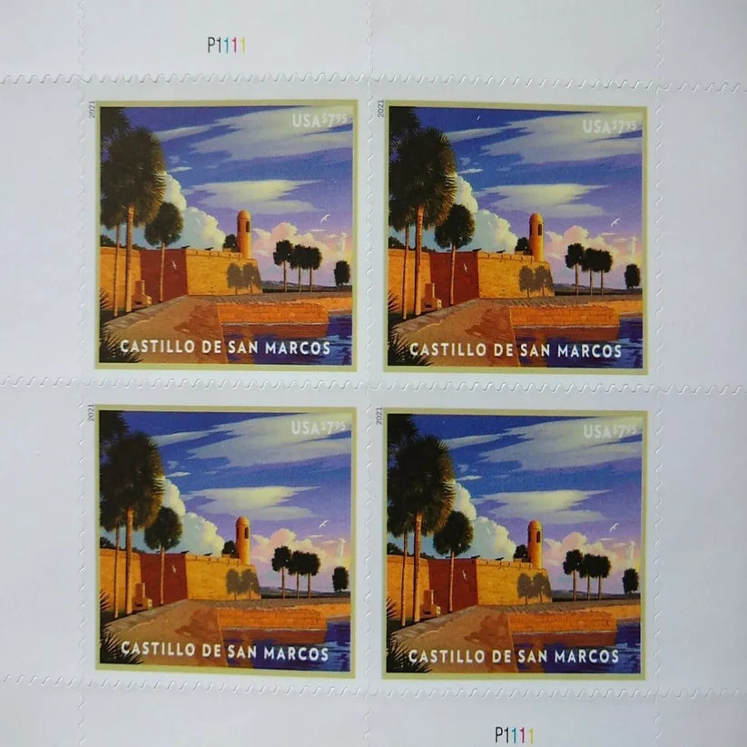 Priority Mail Stamps 2021 Castillo de San Marcos – Cultural Heritage, $7.95 Postage