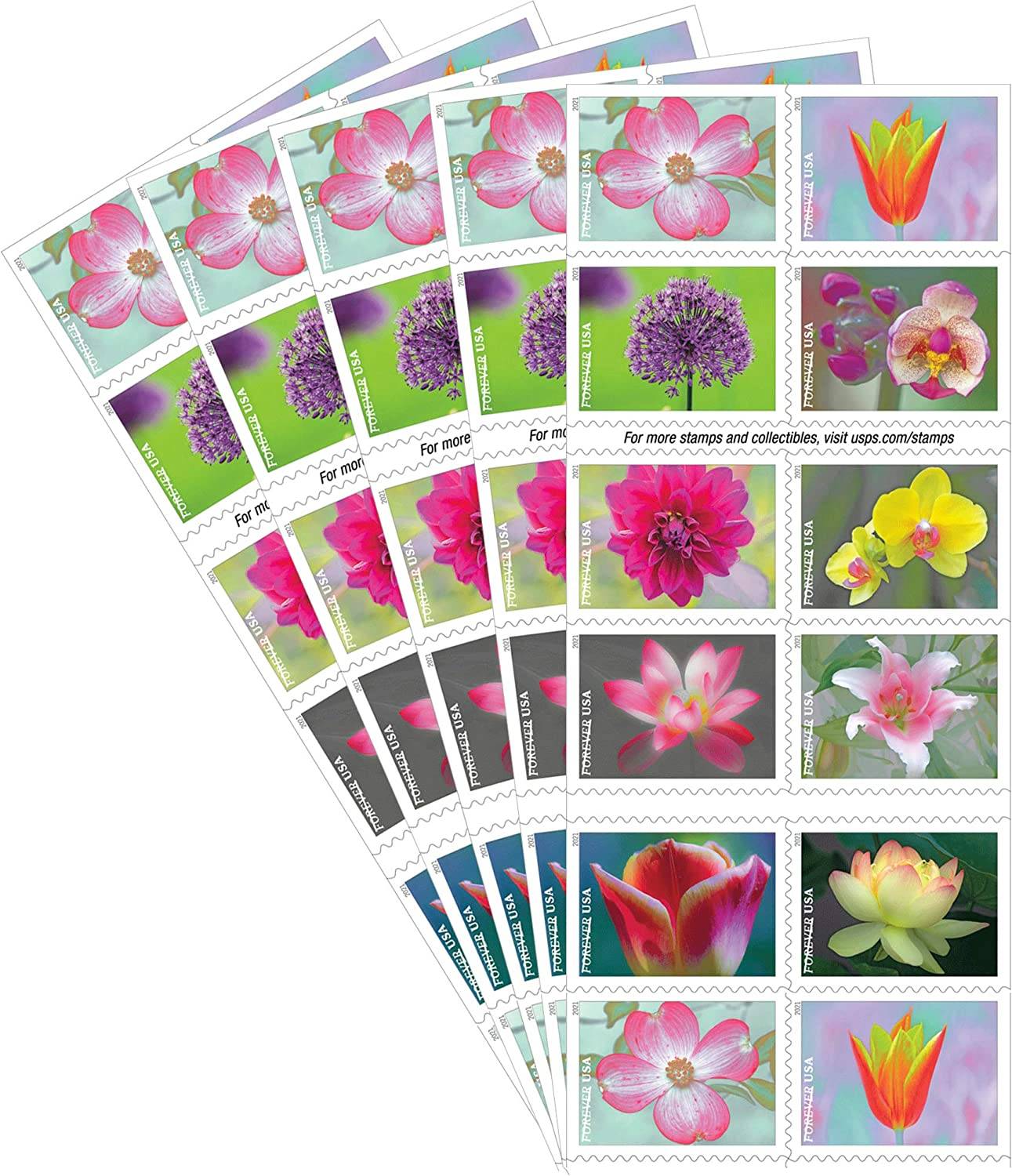Forever Stamps 2021 Garden Beauty – Nature Series, First-Class Postage
