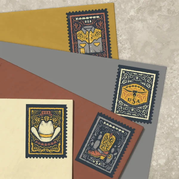 Forever Stamps 2021 Western Wear – Americana Style Collection, First-Class Postage