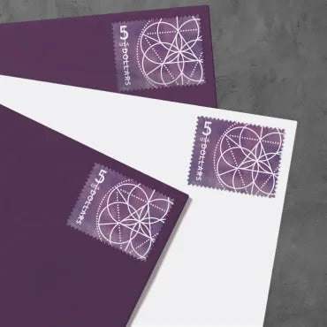 First Class Stamps 2022 Floral Geometry – Art Collection, $5 Postage