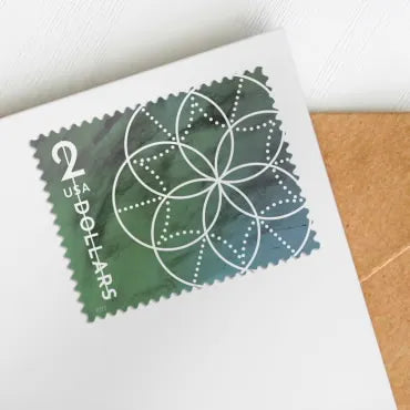First Class Stamps 2022 Floral Geometry – Art Collection, $2 Postage