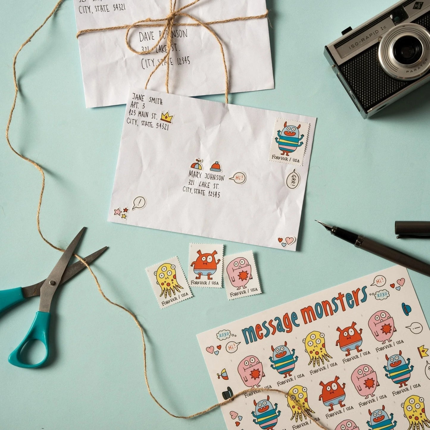 Forever Stamps 2021 Message Monsters – Whimsical Cartoon Designs, First-Class Postage