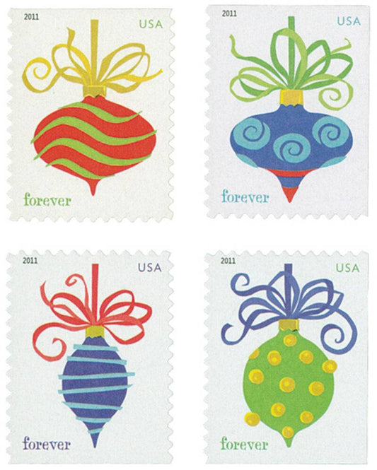 Forever Stamps 2011 Holiday Baubles – Christmas Ornament Designs, First-Class Postage
