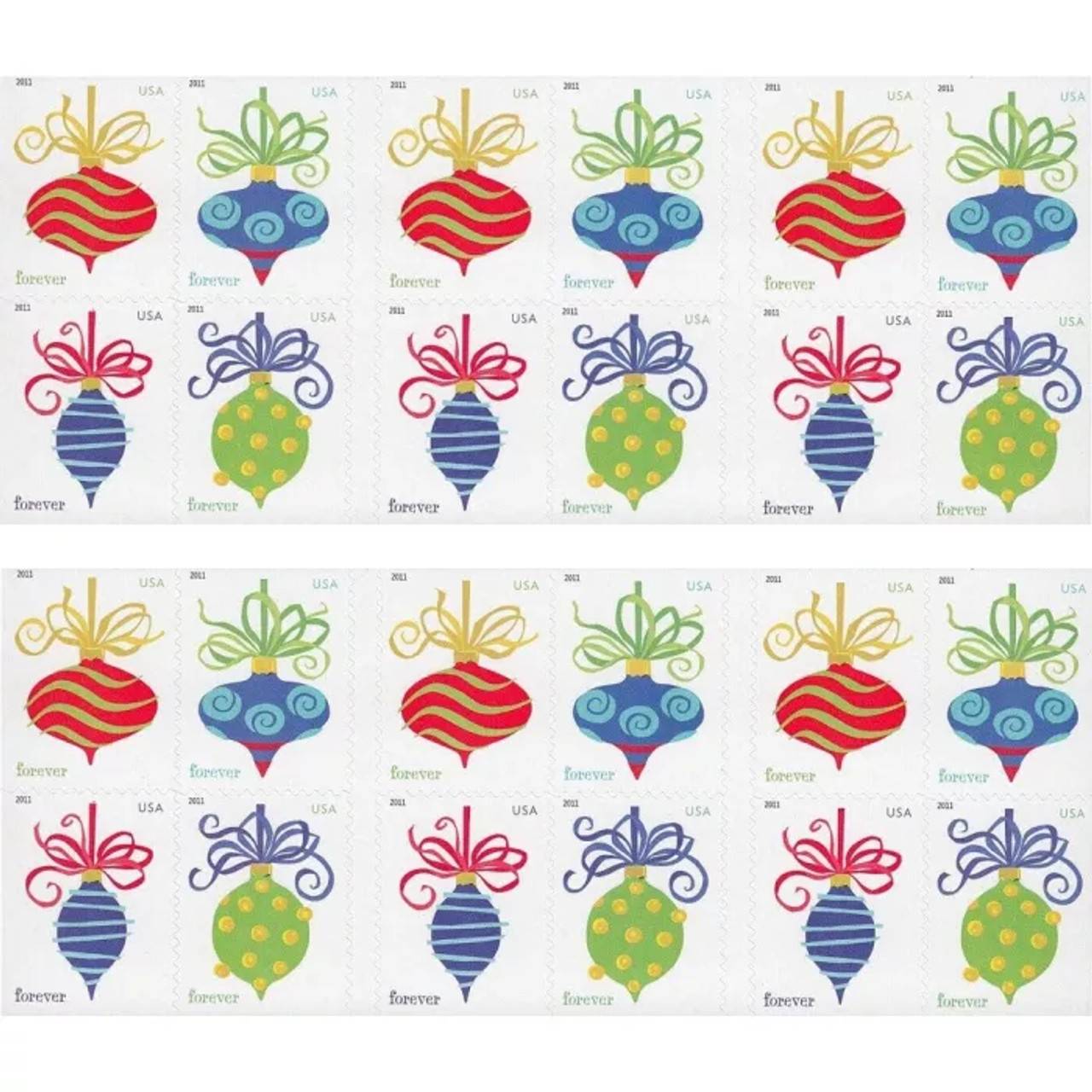 Forever Stamps 2011 Holiday Baubles – Christmas Ornament Designs, First-Class Postage