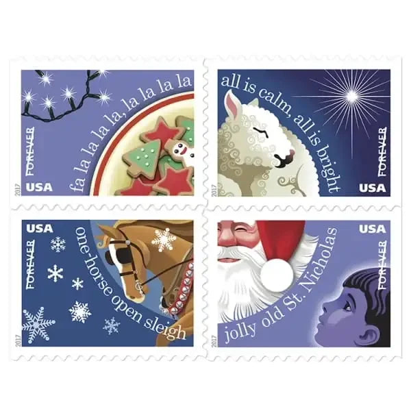 Forever Stamps 2017 Christmas Carols – Holiday Celebration, First-Class Postage