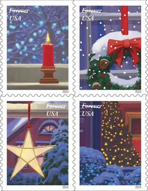 Forever Stamps 2016 Holiday Windows – Festive Season, First-Class Postage