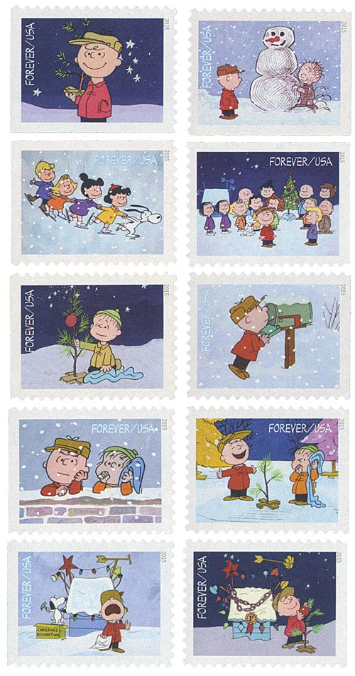Forever Stamps 2015 A Charlie Brown Christmas – Holiday Celebration, First-Class Postage