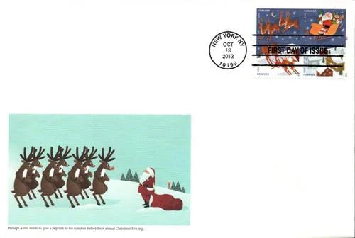 Forever Stamps 2021 Santa and Sleigh – Holiday Celebration, First-Class Postage