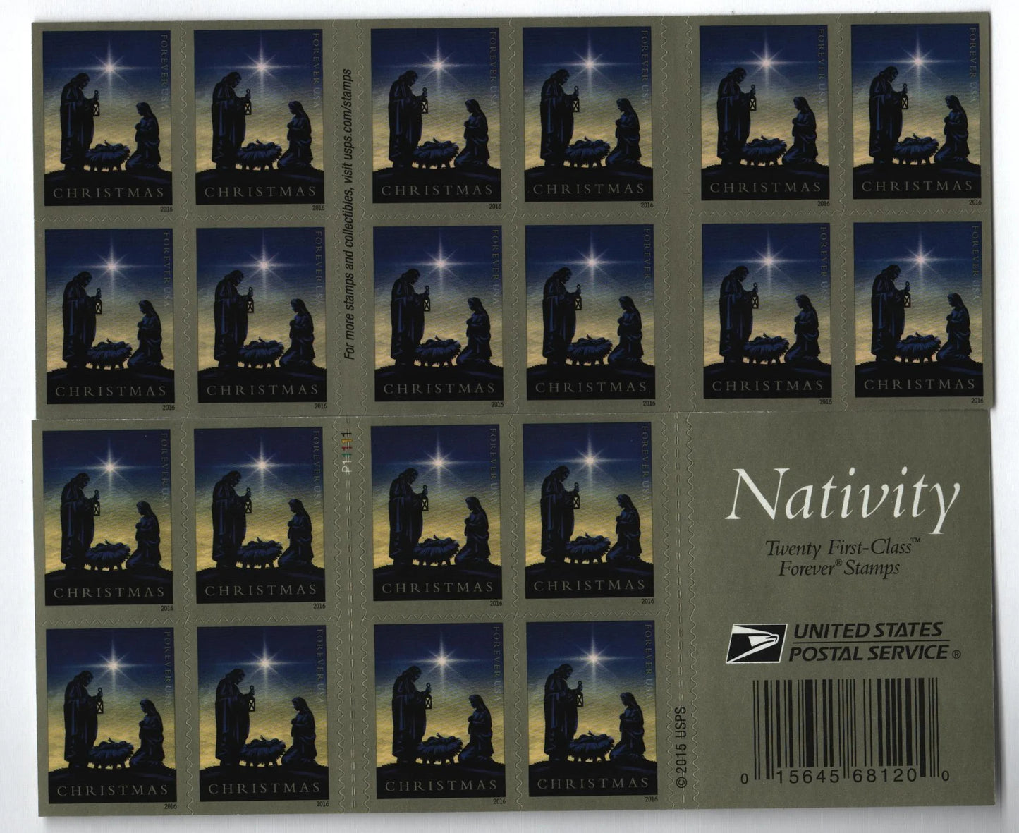 Forever Stamps 2016 Nativity – Traditional Christmas Scene, First-Class Postage