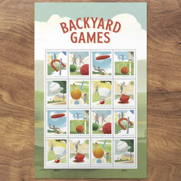Forever Stamps 2021 Backyard Games – Recreational Activities Series, First-Class Postage