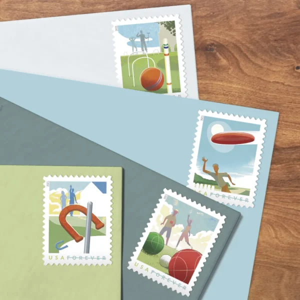 Forever Stamps 2021 Backyard Games – Recreational Activities Series, First-Class Postage