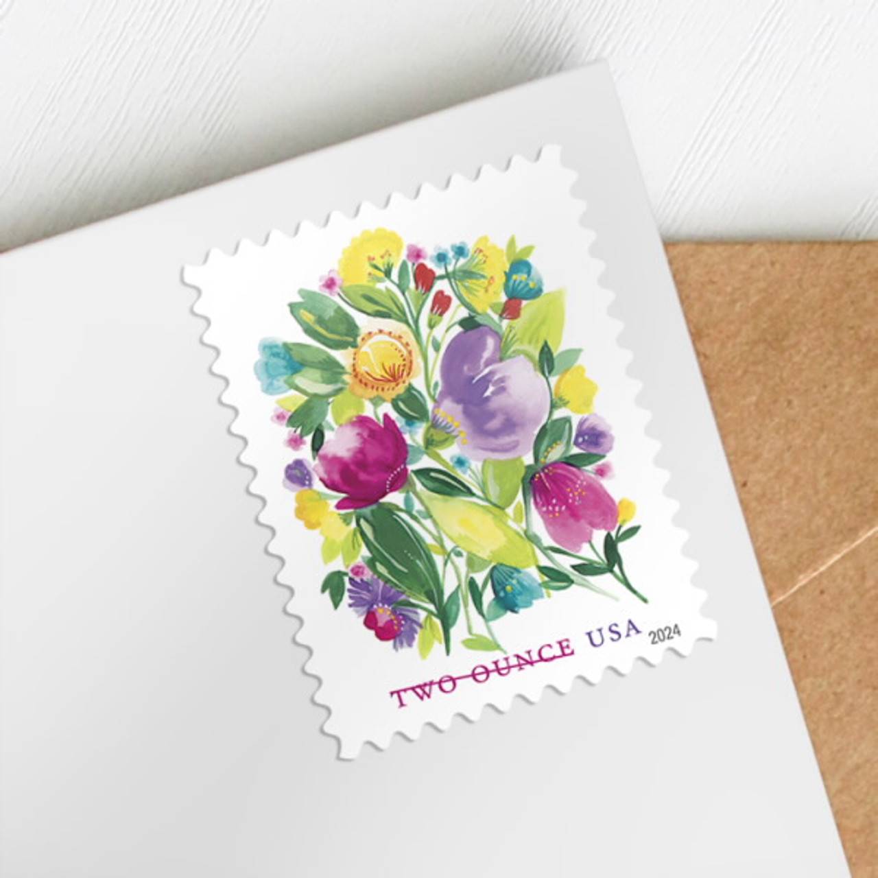 Two-Ounce Stamps 2024 Wedding Blooms – Wedding Invitation, First-Class Postage