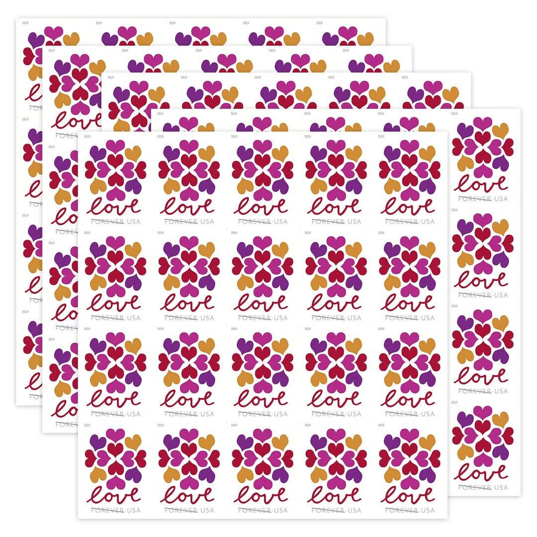 Forever Stamps 2019 Hearts Blossom – Love Message, First-Class Postage