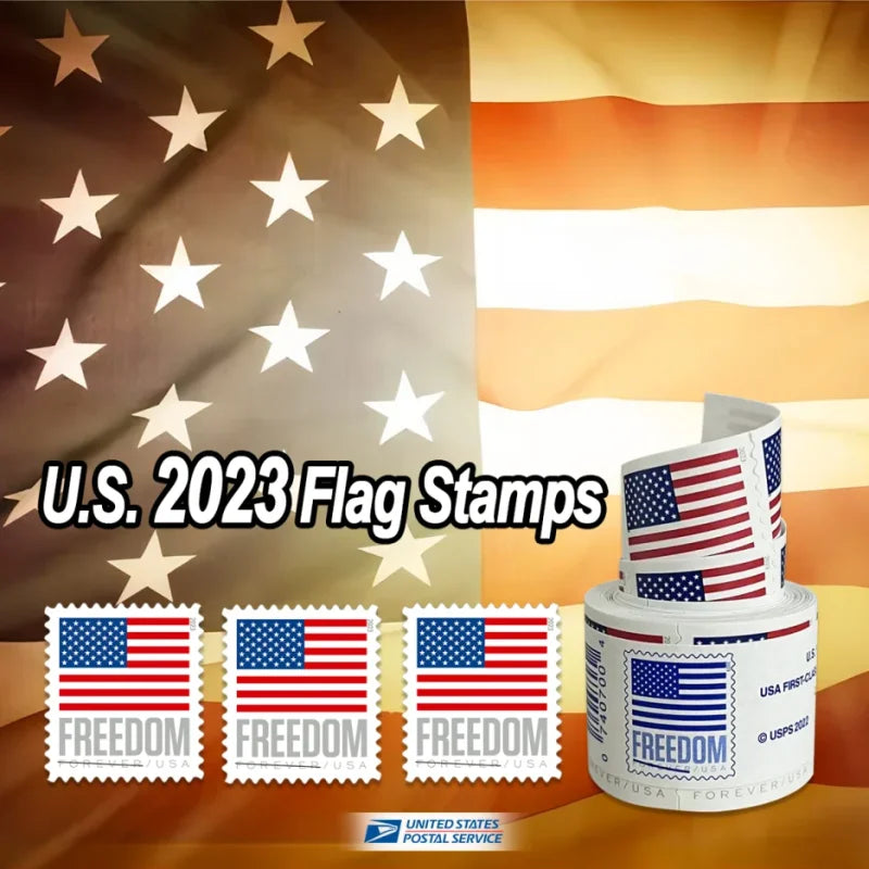 Forever Stamps 2023 U.S. Flag Coil – Modern Patriotic Symbol, First-Class Postage
