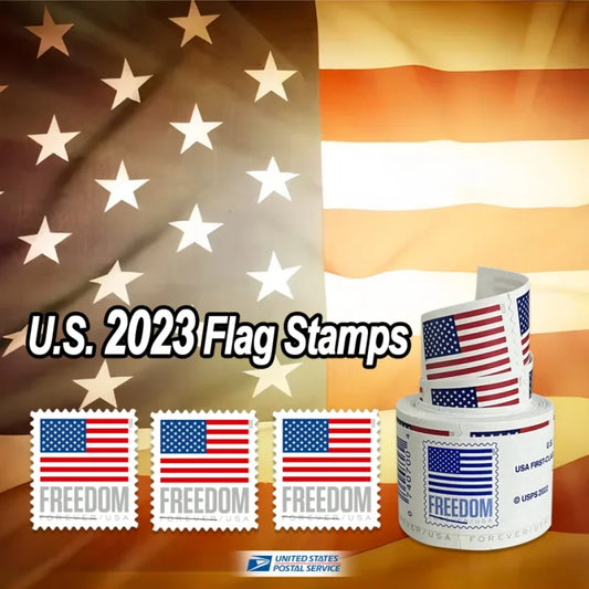 Forever Stamps 2023 U.S. Flag Coil – Modern Patriotic Symbol, First-Class Postage