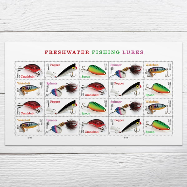 Forever Stamps 2025 Freshwater Fishing Lures – Outdoor Recreation, First-Class Postage