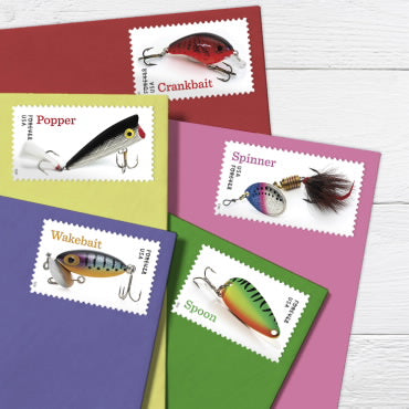 Forever Stamps 2025 Freshwater Fishing Lures – Outdoor Recreation, First-Class Postage