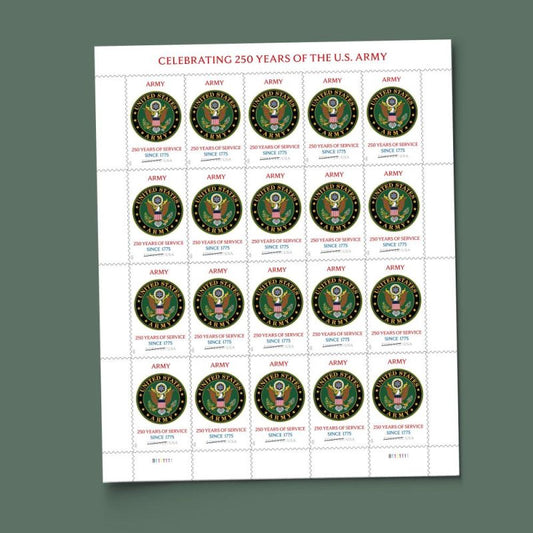 Forever Stamps 2025 Army – 250 Years of Service, Honor & Service, First-Class Postage